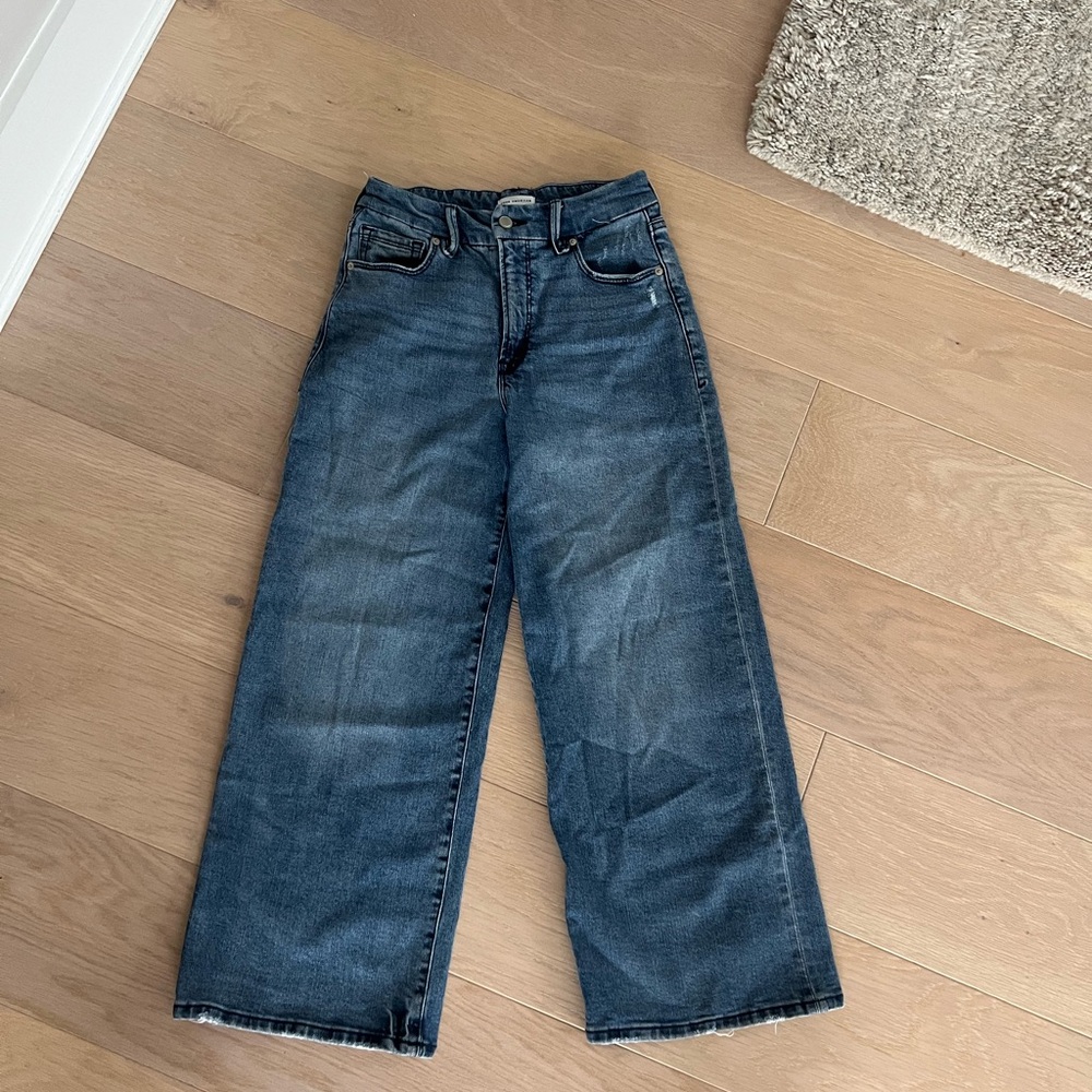 Good American Palazzo Wide Leg Crop Jean